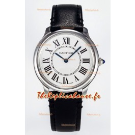 Ronde De Cartier Super Clone 36MM Montre Suisse Réplique avec cadran blanc argenté