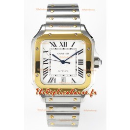 Cartier Santos De Cartier Réplique de la montre 40MM en acier 904L avec cadran blanc 