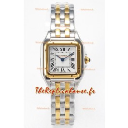 Cartier PANTHERE 22MM Montre Edition Super Clone 2 tons Or Jaune Cadran Blanc