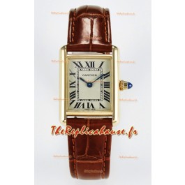 Tank Must Cartier Montre Super Clone Edition 29MM en boîtier or jaune 