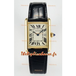Tank Must Cartier Montre Super Clone Edition 33.7 en or jaune 