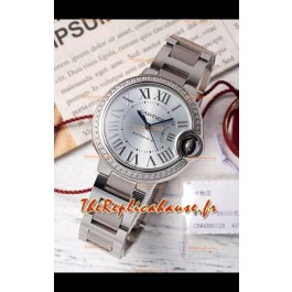 Ballon De Cartier Suisse Automatique Cadran Acier Qualité Miroir 33MM en Acier inoxydable 