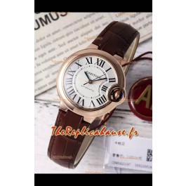 Ballon De Cartier Automatique Suisse 1:1 Qualité Miroir 33MM en Plaqué Or Rose