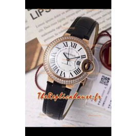 Ballon De Cartier Automatique Suisse 1:1 Qualité Miroir 33MM en Plaqué Or Rose