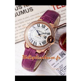Ballon De Cartier Automatique Suisse 1:1 Qualité Miroir 33MM en Plaqué Or Rose