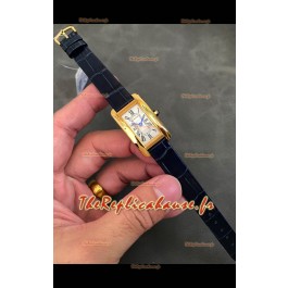 Cartier Tank Americaine Ladies Montre Suisse à Quartz Réplique 1:1 Boîtier Or Jaune