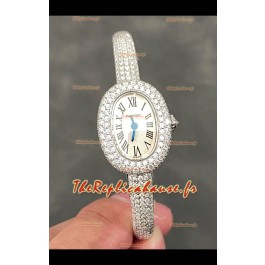 Baignoire De Cartier Diamonds Paved Réplique Montre Super Clone Quartz