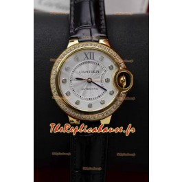 Ballon De Cartier Automatique Suisse 1:1 Qualité Miroir 33MM en Plaqué Or Jaune