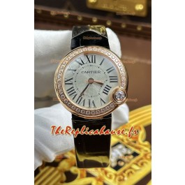 Montre Ballon Blanc de Cartier réplique à quartz suisse en boîtier or rose