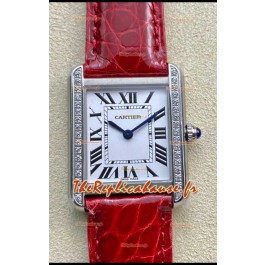 Cartier Tank Solo Montre suisse à quartz avec boîtier en acier inoxydable - Réplique Suisse miroir 1:1 de 27 mm de large