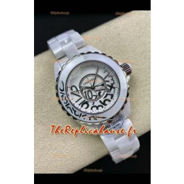 Chanel J12 Ladies Montre en céramique blanche Cadran blanc Réplique de montre 1:1