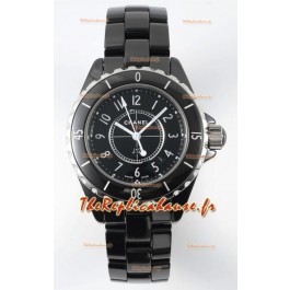 Chanel J12 Ladies Montre à boîtier en céramique noire Réplique de montre Miroir 1:1 