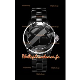 Chanel J12 Untitled en céramique noire Réplique de montre Miroir 1:1 - Mouvement automatique 38MM