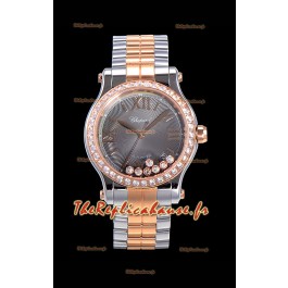Montre Chopard Happy Sport 1:1 Réplique Suisse Automatique 36MM Boîtier or rose bicolore