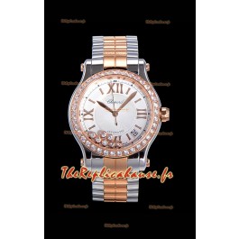Montre Chopard Happy Sport 1:1 Réplique Suisse Automatique 36MM Boîtier or rose bicolore