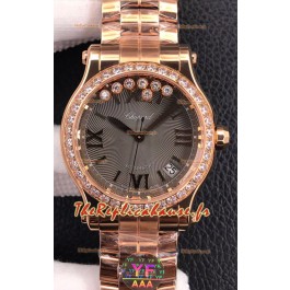 Montre Chopard Happy Sport 1:1 Réplique Suisse Réplique Montre automatique Or Rose - 36mm de large