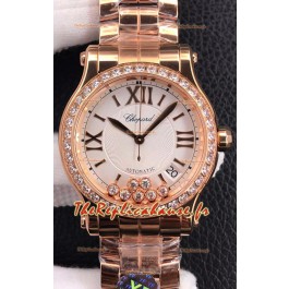 Montre Chopard Happy Sport 1:1 Réplique Suisse Or Rose - 36mm de large