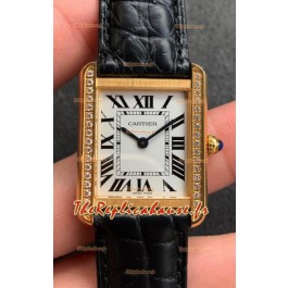 Montre "Cartier Tank Solo" Montre suisse à quartz avec boîtier en or jaune - 34MM