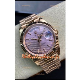 Réplique de montre Rolex Day Date 40MM M228235-0005 1:1 Or rose en cadran champagne 1:1 Miroir 