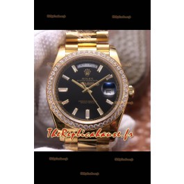 Montre Rolex Day Date Présidentielle 904L Acier Or Jaune 40MM - Cadran Or 1:1 Qualité Miroir 