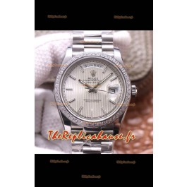 Montre Rolex Day Date Présidentielle 904L Acier 40MM - Cadran Acier 1:1 Qualité Miroir