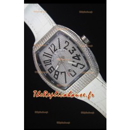 Franck Muller Vanguard Montre Réplique Suisse avec Cadran incrusté de diamants