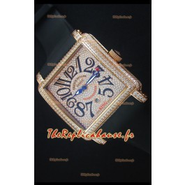 Franck Muller Conquistador King montre automatique en Or Rose Avec bracelet de Nylon