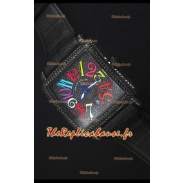 Franck Muller Conquistador King Crazy Colors Montre Réplique Suisse automatique avec boîtier Revêtu en PVD 