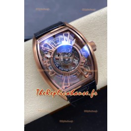 Franck Muller Curvex Grand Central Tourbillon Montre boîtier or rose Réplique Montre 1:1