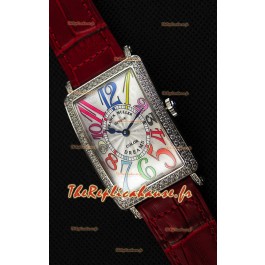 Franck Muller Long Island Color Dreams Montre réplique suisse pour dames — Bracelet rouge