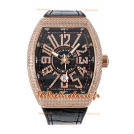 Franck Muller Vanguard V45 Yachting en plaqué or rose - Cadran noir 