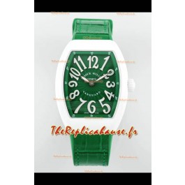 Franck Muller Vanguard Yachting V32 Cadran céramique vert/Bracelet Réplique Montre Suisse 