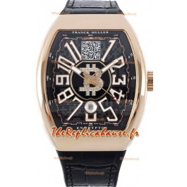 Franck Muller Vanguard Encrypto BTC V45 Boîtier Or Rose Réplique Montre Suisse