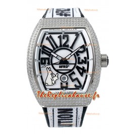 Franck Muller « Fr2nck » Vanguard Rabbit Edition Réplique Montre Suisse en Lunette Diamants