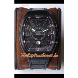 Franck Muller Vanguard Montre Suisse avec boîtier DLC et index noirs