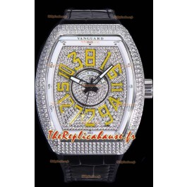 Montre Franck Muller Vanguard Crazy Hours Edition Réplique Suisse - Chiffres jaunes