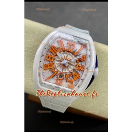 Franck Muller Vanguard Yachting Céramique blanche Montre réplique miroir 1:1 Suisse