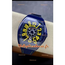 Franck Muller Vanguard Yachting Céramique Bleue Montre Réplique miroir 1:1 Suisse