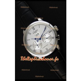 Montre japonaise Glashuette Réplique à double cadran avec un cadran blanc