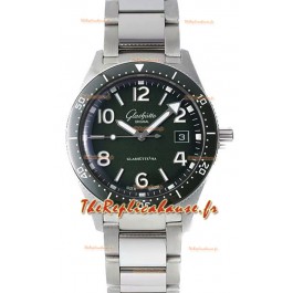 Glashütte SeaQ Divers Edition Cadran vert Montre Suisse Réplique 1:1 Superclone 