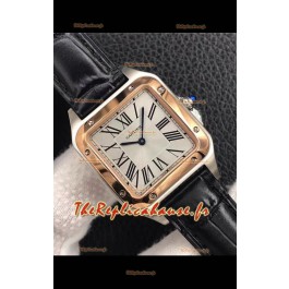 Montre Cartier Santos Dumont 1:1 Réplique Suisse en acier avec lunette en or rose 42MM