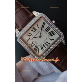 Montre Cartier Santos Dumont 1:1 Réplique Suisse avec mouvement à quartz - lunette en diamants 