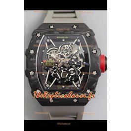 Montre Richard Mille RM35-02 Rafael Nadal Boîtier en carbone forgé avec bracelet gris - Super qualité suisse