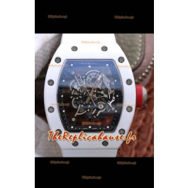 Montre Richard Mille RM055 Réplique de Montre 1:1 avec boîtier en céramique et bracelet blanc 