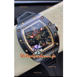 Montre Richard Mille RM011 Felipe Massa 1:1 Qualité Miroir Une Pièce Céramique Noire Or Rose 