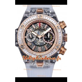 Hublot Big Bang Unico Boîtier saphir Edition Montre réplique 1:1 Suisse Bracelet blanc