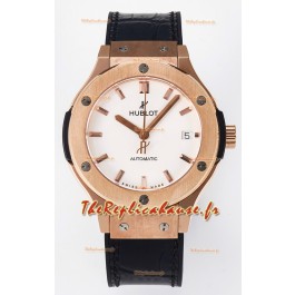 Hublot Super Clone Classic Fusion Or Rose 38MM Réplique de Montre 1:1 Cadran blanc