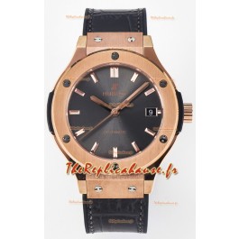 Hublot Super Clone Classic Fusion Or Rose 38MM Réplique de Montre 1:1 Cadran Gris
