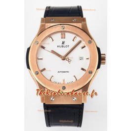 Hublot Super Clone Classic Fusion Or Rose 42MM Réplique Montre 1:1 Cadran Blanc