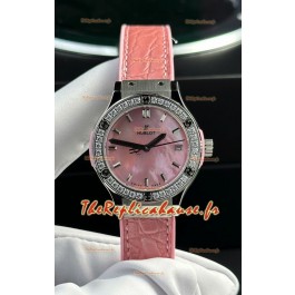 Hublot Super Clone Classic Fusion Titanium 33MM Réplique Montre 1:1 Rose Cadran MOP